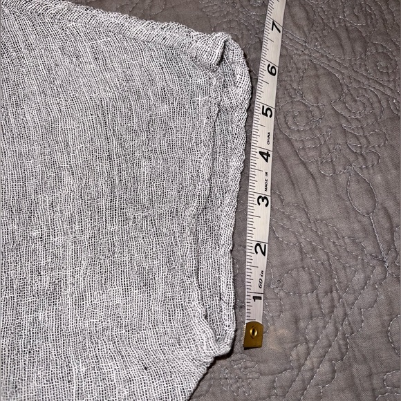 Women’s Tahari size M 100% Linen Boxy Lagenlook Top in Gray - Picture 5 of 5